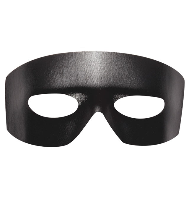 Schwarze Caballero Augenmaske aus Kunstleder für Fasnacht und Karneval