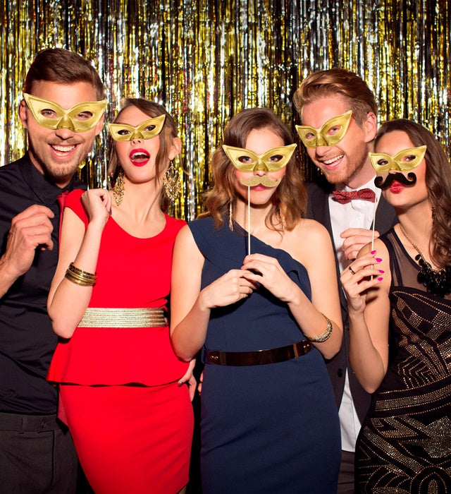Goldene Papillon Augenmaske mit elastischem Band