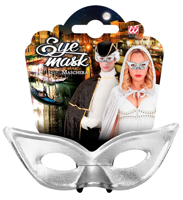 Silberne Papillon Augenmaske für Fasnacht und Mottopartys