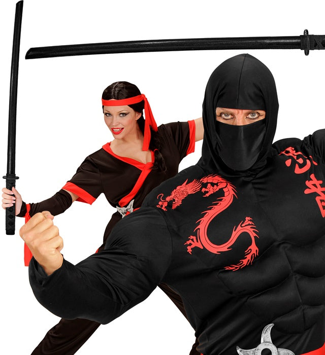 Schwarzes Ninja Katana aus Holz 100 cm Spielzeugschwert