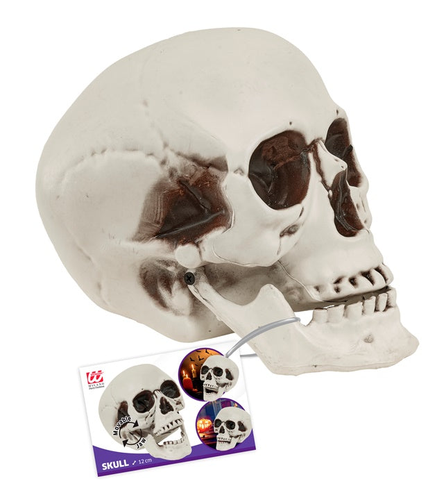 Totenkopf mit beweglichem Kiefer 12 cm als Piraten-Accessoire