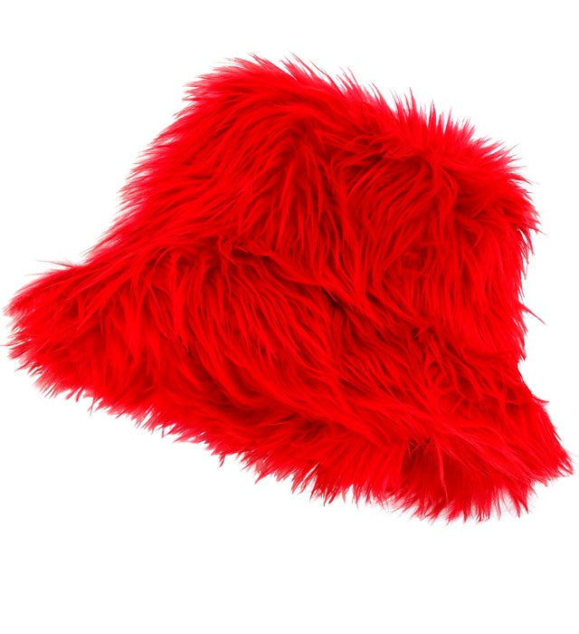 Roter Plüsch Anglerhut für Fasnacht und Karneval