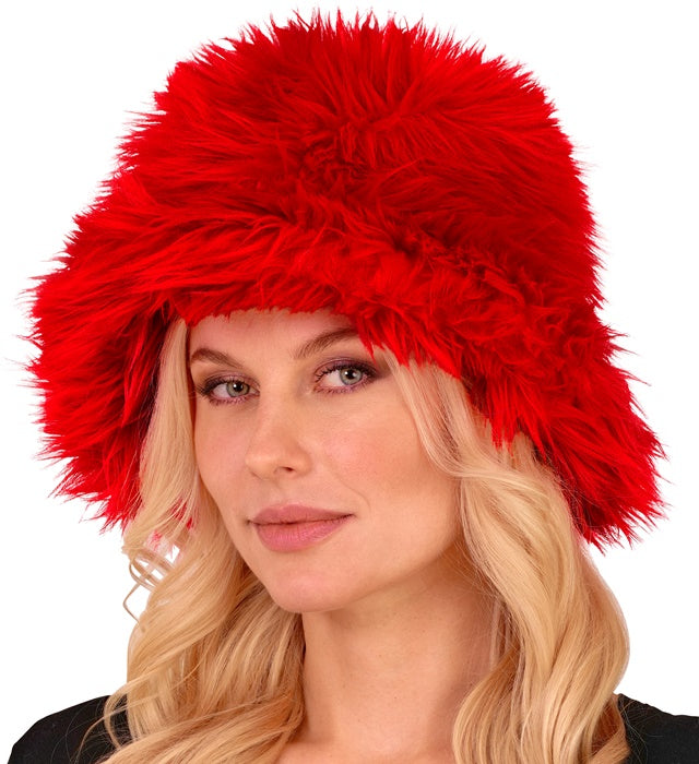 Roter Plüsch Anglerhut für Fasnacht und Karneval