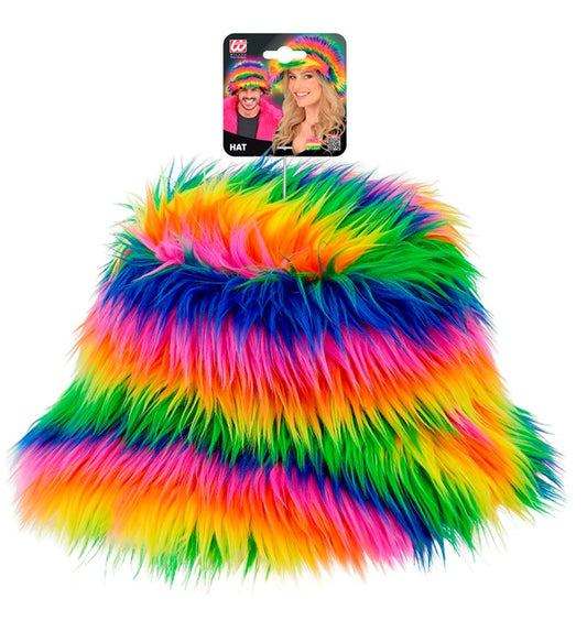 REGENBOGEN PLÜSCH ANGLERHUT Regenbogen