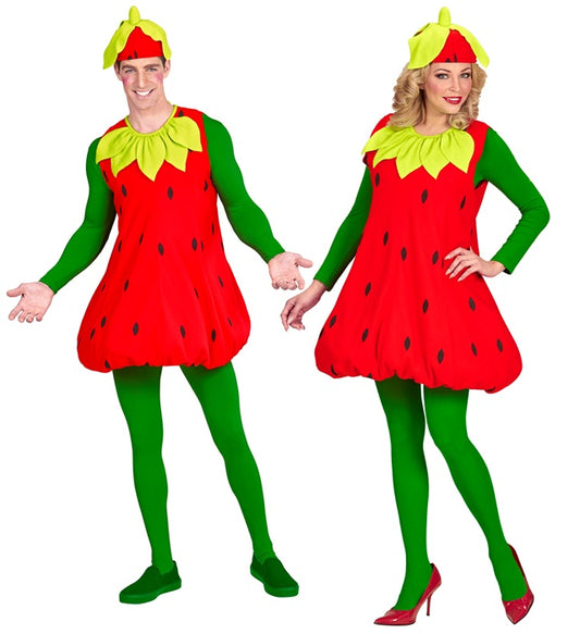 "ERDBEERE" (Kleid, Kopfschmuck) Rot