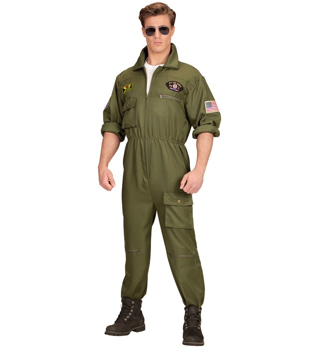 Kampfjetpilot-Overall mit authentischem Design für Fasnacht und Karneval