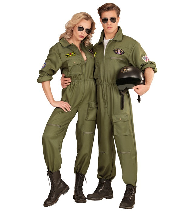 Kampfjetpilot-Overall mit authentischem Design für Fasnacht und Karneval