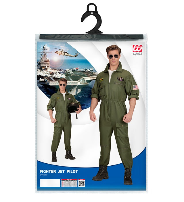 Kampfjetpilot-Overall mit authentischem Design für Fasnacht und Karneval
