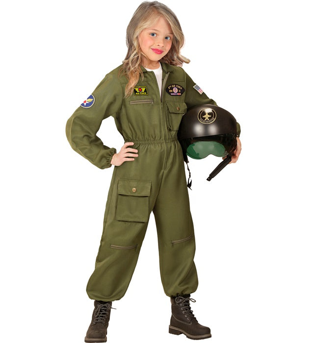 Kampfjetpilot-Overall in authentischem Design für Fasnacht und Karneval