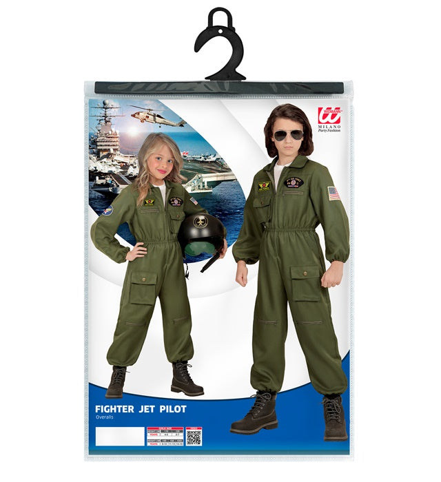 Kampfjetpilot-Overall in authentischem Design für Fasnacht und Karneval