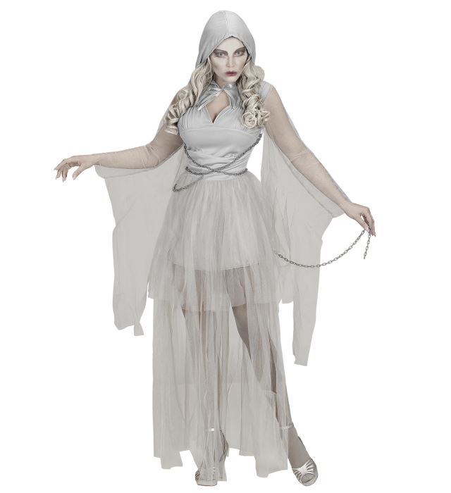 Geisterkleid mit Kapuze und Ketten für Fasnacht und Halloween