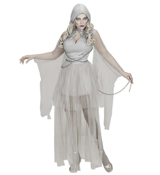 Geisterkleid mit Kapuze und Ketten für Fasnacht und Halloween