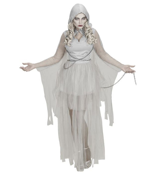 Geisterkleid mit Kapuze und Ketten für Fasnacht und Halloween