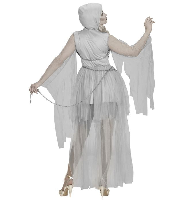 Geisterkleid mit Kapuze und Ketten für Fasnacht und Halloween