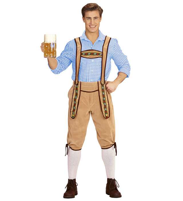 Traditionelle BAYER Lederhose in klassischem Design für Fasnacht und Mottoparty