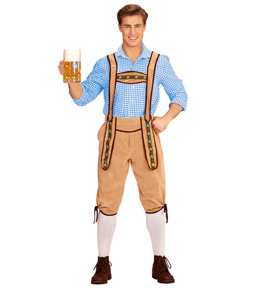 Traditionelle BAYER Lederhose in klassischem Design für Fasnacht und Mottoparty