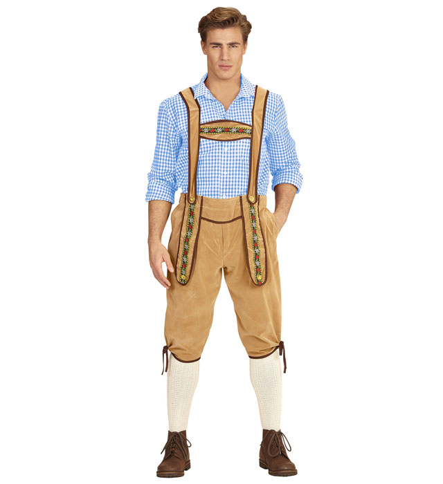 Traditionelle BAYER Lederhose in klassischem Design für Fasnacht und Mottoparty