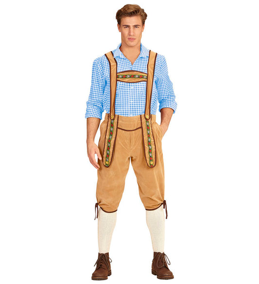 Traditionelle BAYER Lederhose in klassischem Design für Fasnacht und Mottoparty