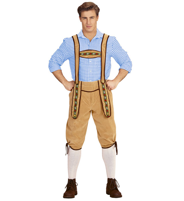Traditionelle BAYER Lederhose in klassischem Design für Fasnacht und Mottoparty