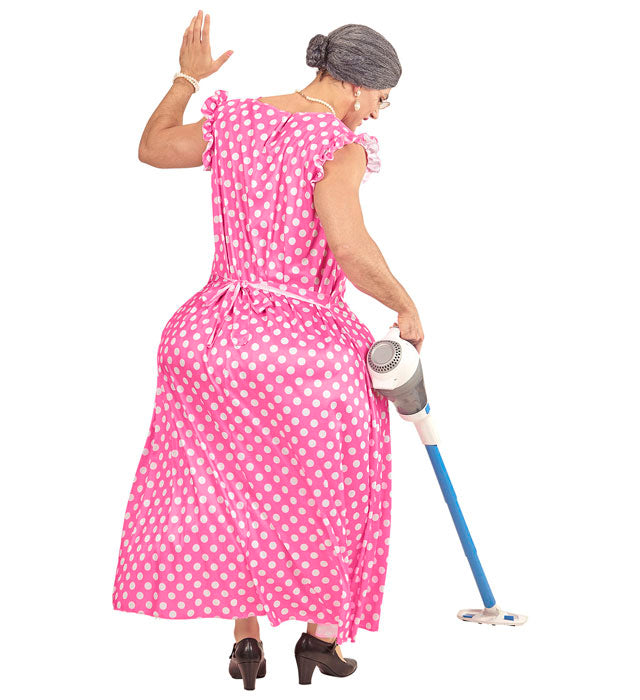 Fatsuit dicke Oma Kostüm mit Kleid, Fasnacht Outfit