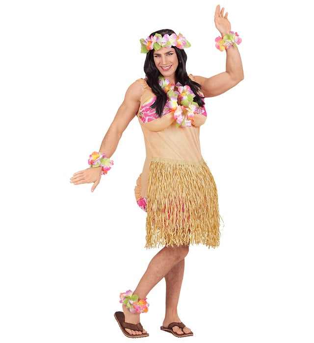 Fasnachtskostüm Fatsuit Hawaiianische Schönheit mit Bikini und Hawaii-Rock