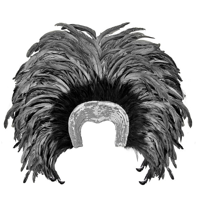 Silberner Federkopfschmuck im Brasilien-Stil für Fasnacht und Karneval