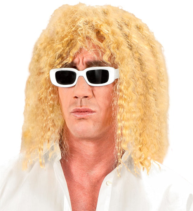 Weiße Sängerbrille als Kostümzubehör für Fasnacht und Karneval