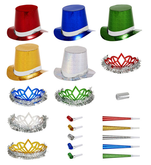 Holografisches Party Kit Las Vegas Multicolor mit bunten, funkelnden Deko-Elementen