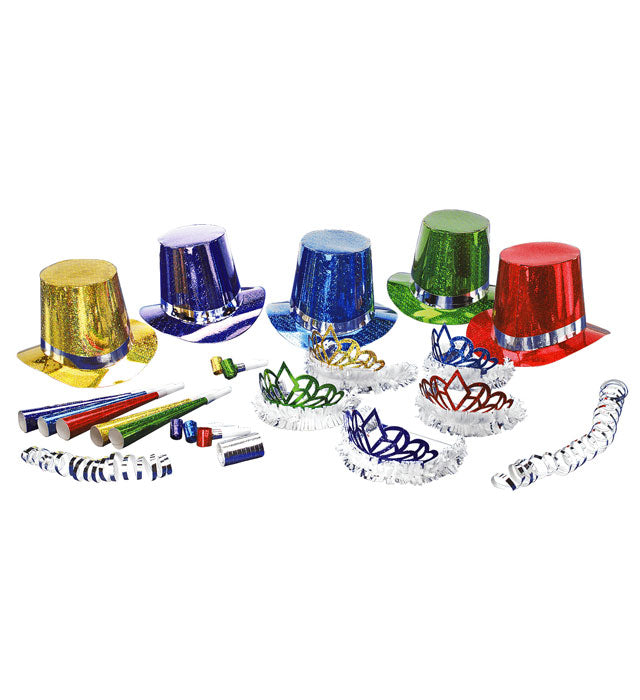 Holografisches Party Kit Las Vegas Multicolor mit bunten, funkelnden Deko-Elementen