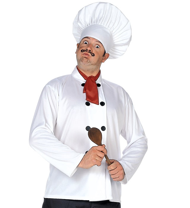 Koch Kostüm-Set mit Mütze, Jacke und Halstuch für Fasnacht