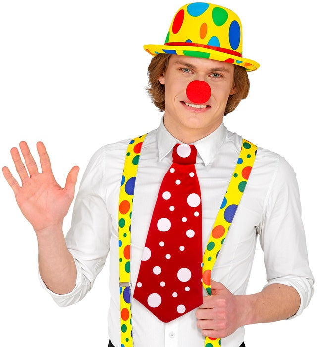 Bunte Clownskrawatte mit farbenfrohem Design für Fasnacht und Karneval
