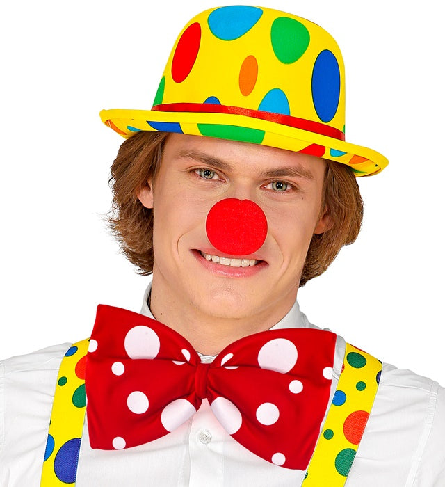Bunte Clownsfliege als Kostümzubehör für Fasnacht und Karneval