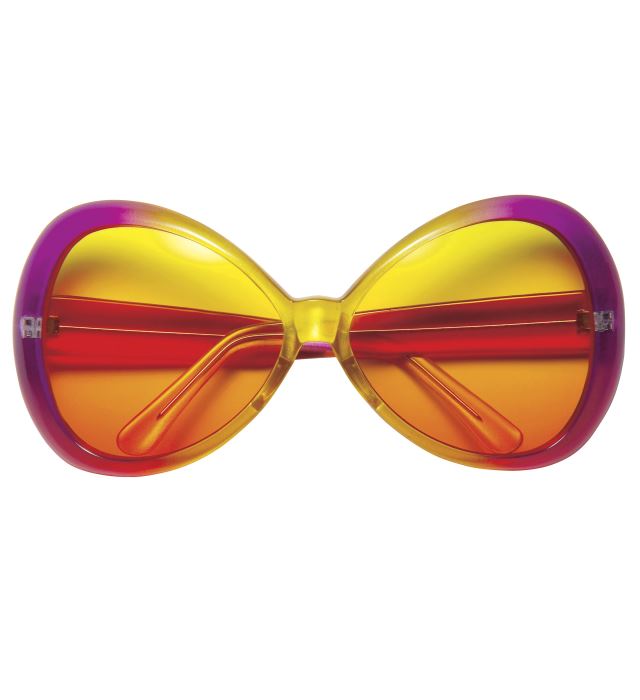 SUGAR BABE Brille mit pink-gelbem Rahmen als Fasnacht-Accessoire