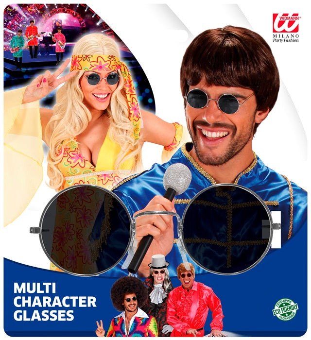 Brille mit dunklen Rauchgläsern als Fasnacht- und Halloween-Accessoire