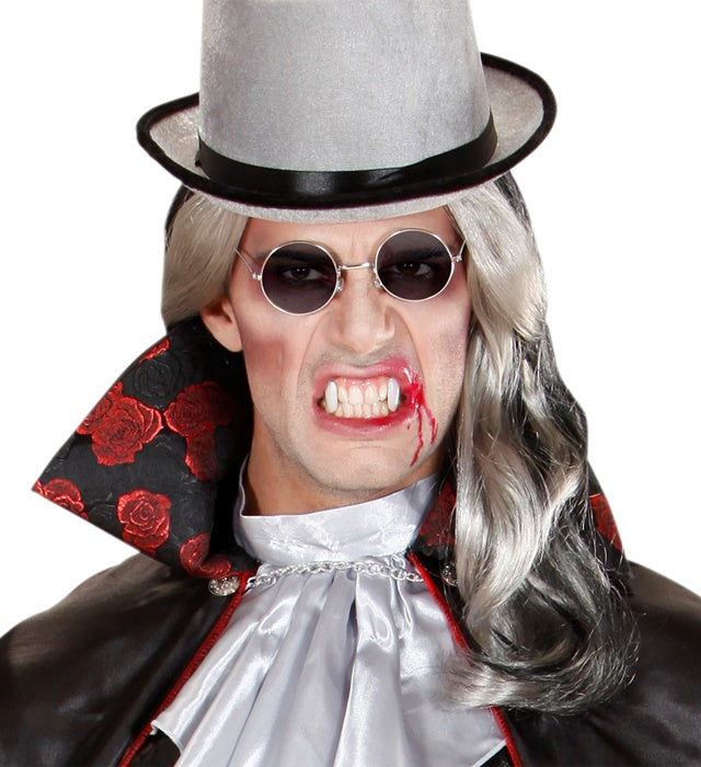 Brille mit dunklen Rauchgläsern als Fasnacht- und Halloween-Accessoire