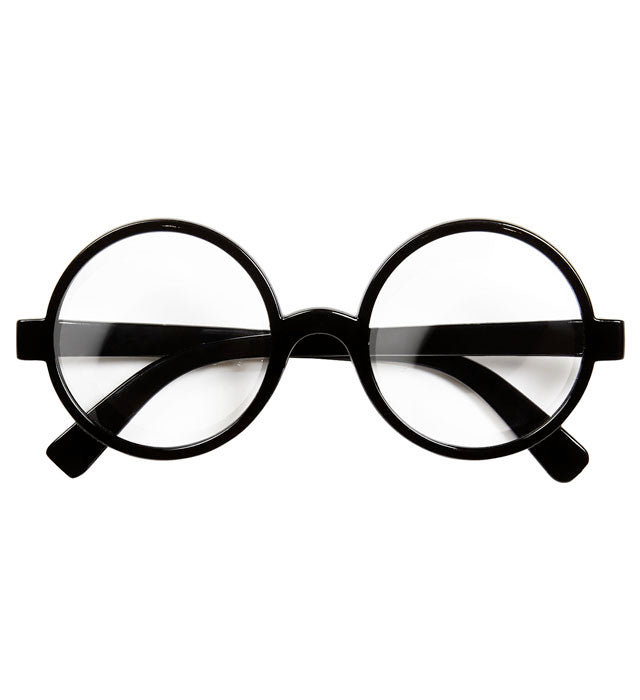 Runde schwarze Studentenbrille als Fasnacht- und Karneval-Accessoire