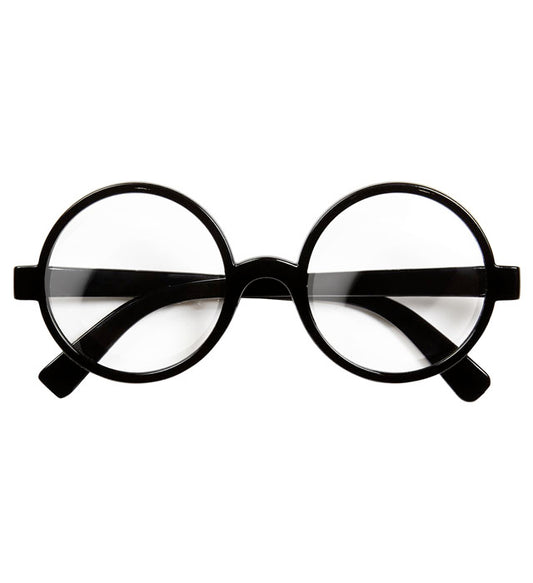 Runde schwarze Studentenbrille als Fasnacht- und Karneval-Accessoire