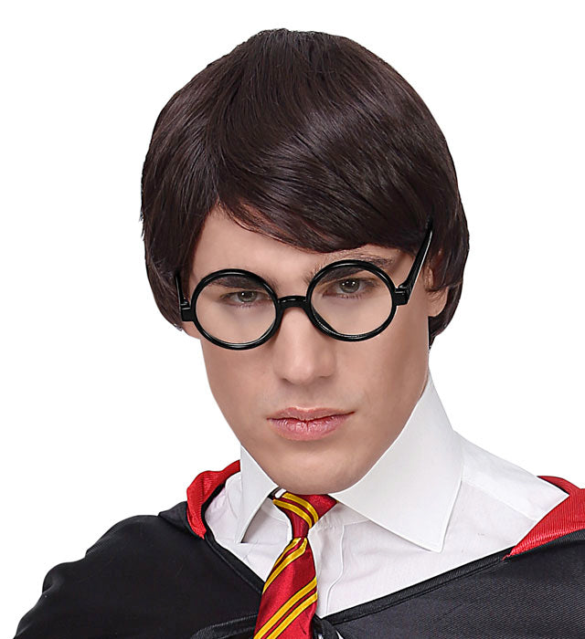 Runde schwarze Studentenbrille als Fasnacht- und Karneval-Accessoire