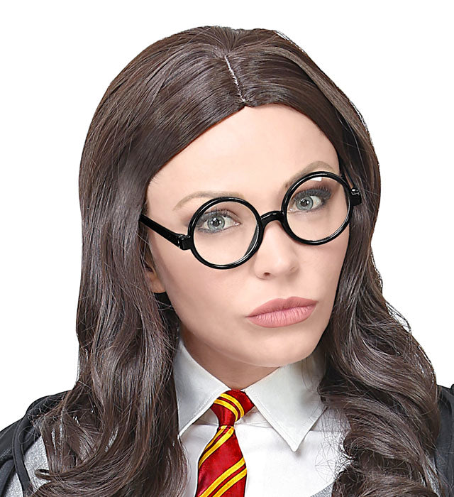Runde schwarze Studentenbrille als Fasnacht- und Karneval-Accessoire