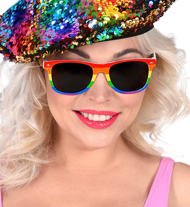 Bunte Regenbogenbrille als Fasnachts-Accessoire