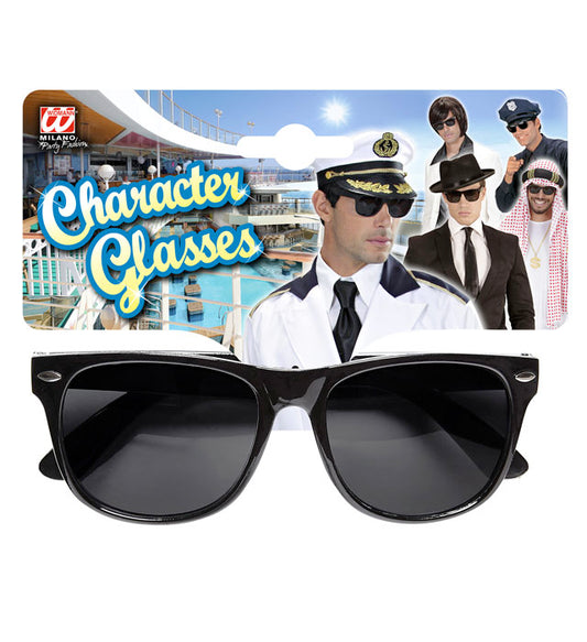 "BRILLE FÜR MEHRERE CHARAKTERE" mit dunklen Gläsern Schwarz