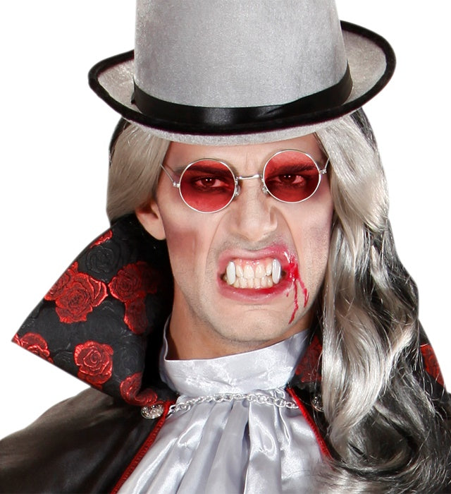 Brille mit roten Gläsern als Fasnacht- und Halloween-Accessoire