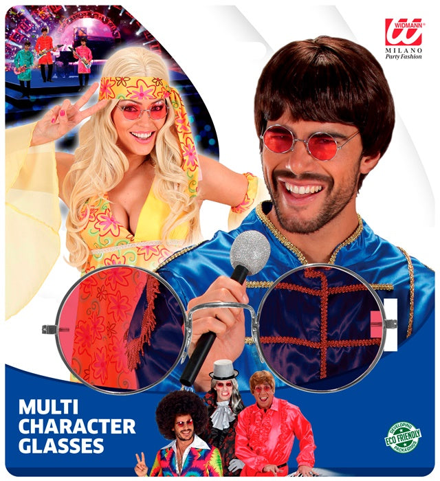 Brille mit roten Gläsern als Fasnacht- und Halloween-Accessoire