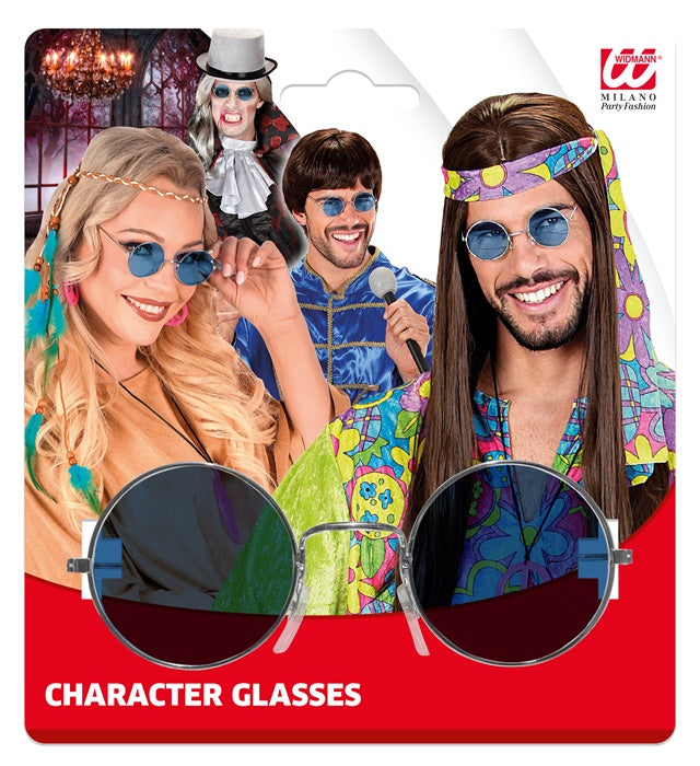 Charakterbrille mit blauen Gläsern als Accessoire für Fasnacht und Halloween