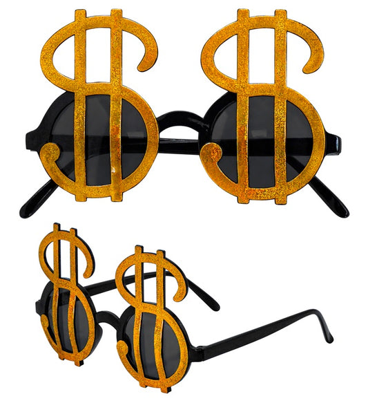 Dollarbrille mit Dollarzeichen für Fasnacht und Karneval