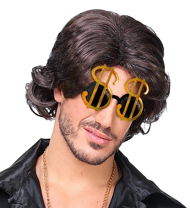 Dollarbrille mit Dollarzeichen für Fasnacht und Karneval