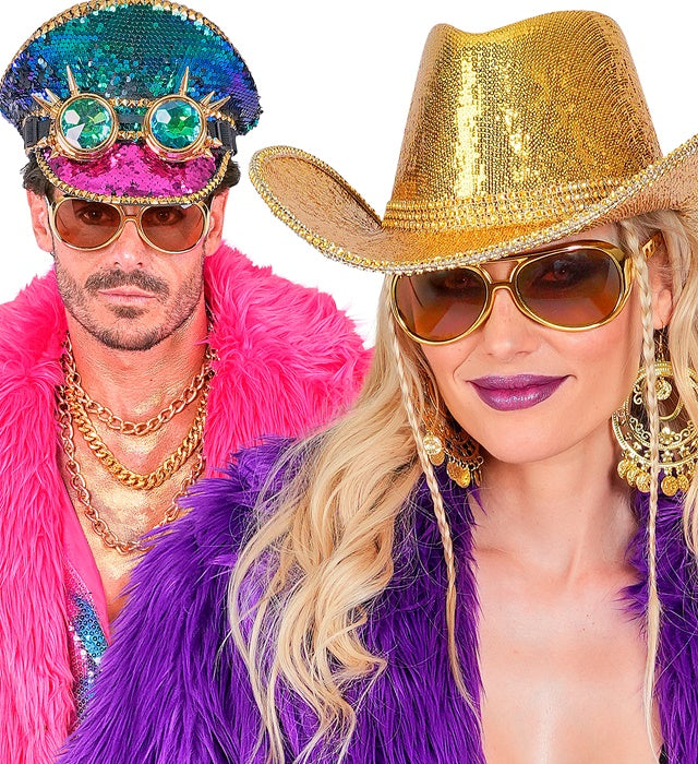 Rock'n'Roll Brille mit auffälligem Retro-Design für Fasnacht und Karneval