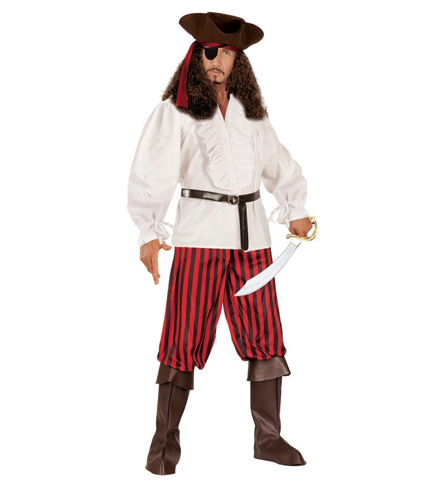 Weisses Rüschenhemd für Mittelalter- und Piratenkostüme mit feinen Rüschen am Kragen