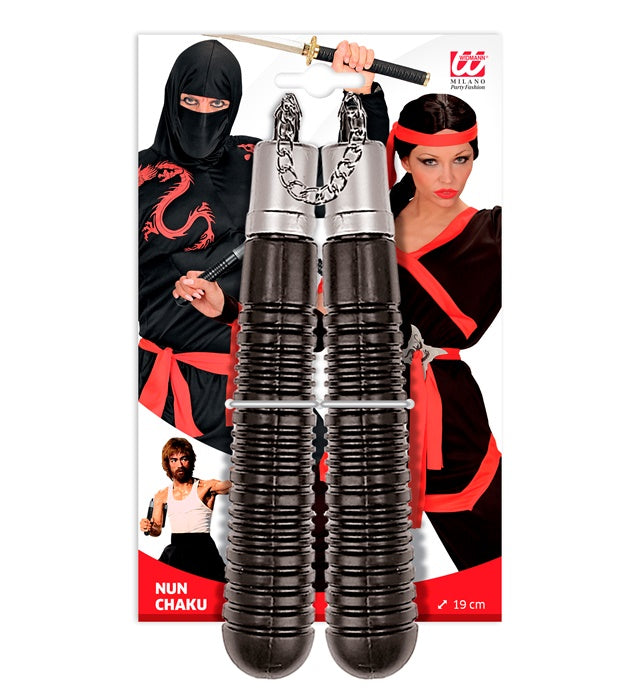 Nunchaku 19 cm als Ninja Kostümzubehör für Fasnacht