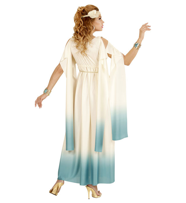 Kleid der Königin von Atlantis mit Lorbeerkranz Stirnband für Fasnacht